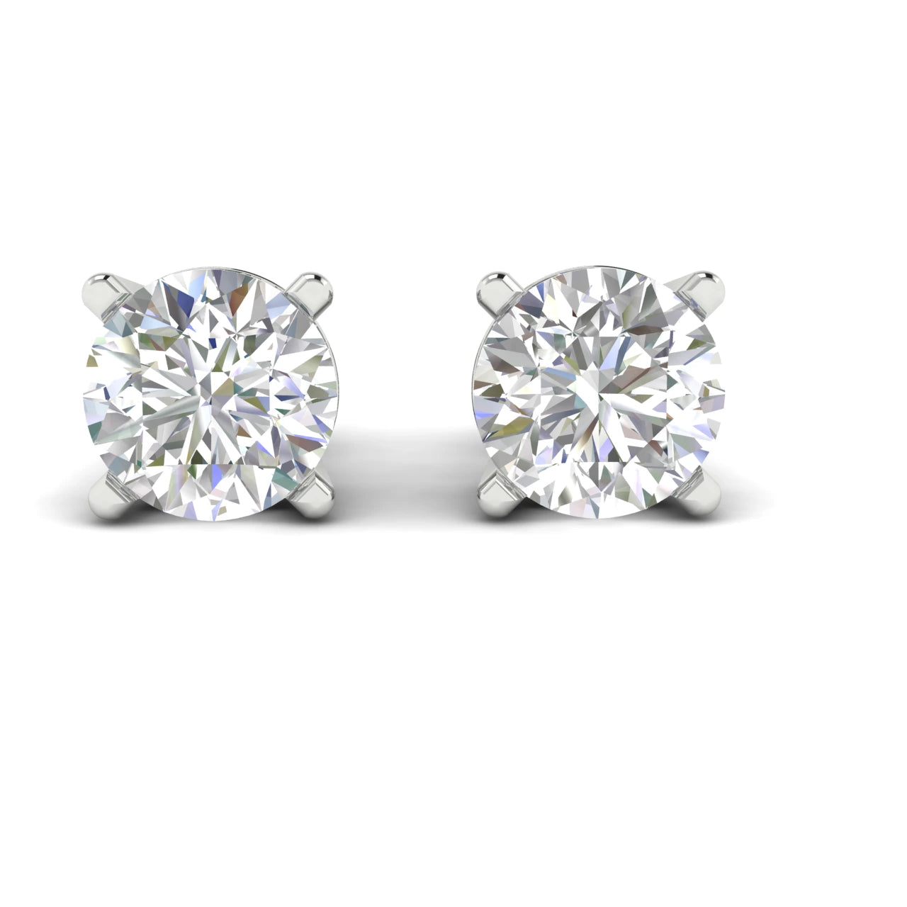 2 Carat IGI Certified D Color Brilliant Round Diamond Earring Studs