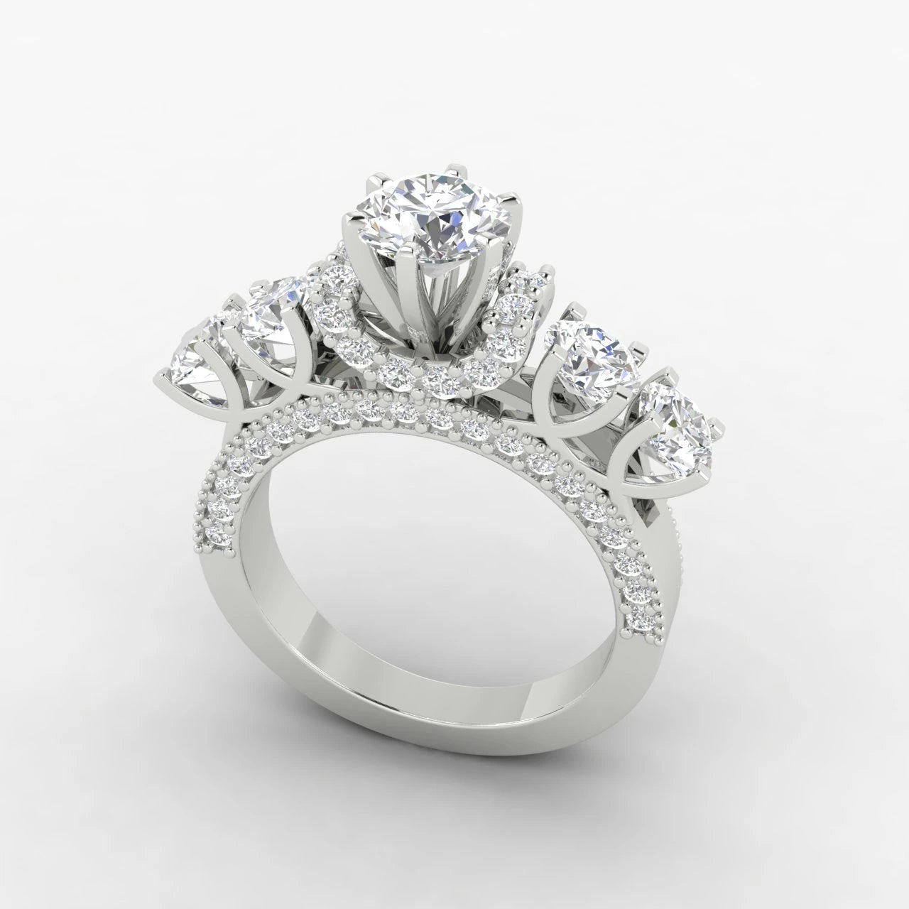 3 Carat IGI Certified Lab Diamond 14K White Gold Engagement Ring