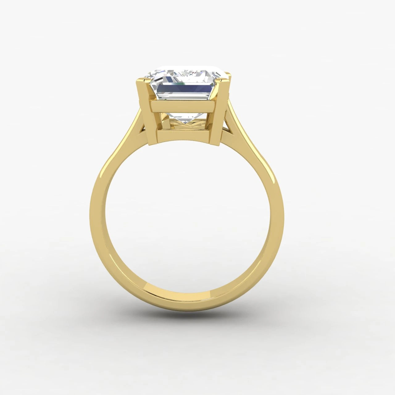 L’Émeraude 3 Carat IGI Certified Emerald Cut Lab Diamond 18K Yellow Gold Promise Ring