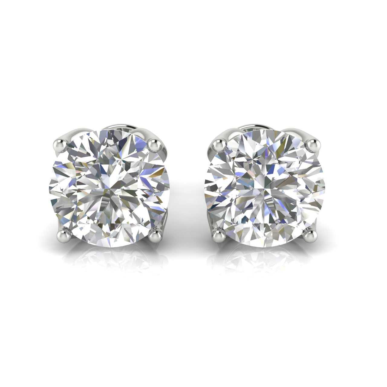 4.5 Carat IGI Certified Brilliant Round Diamond 14K White Gold Earring Studs