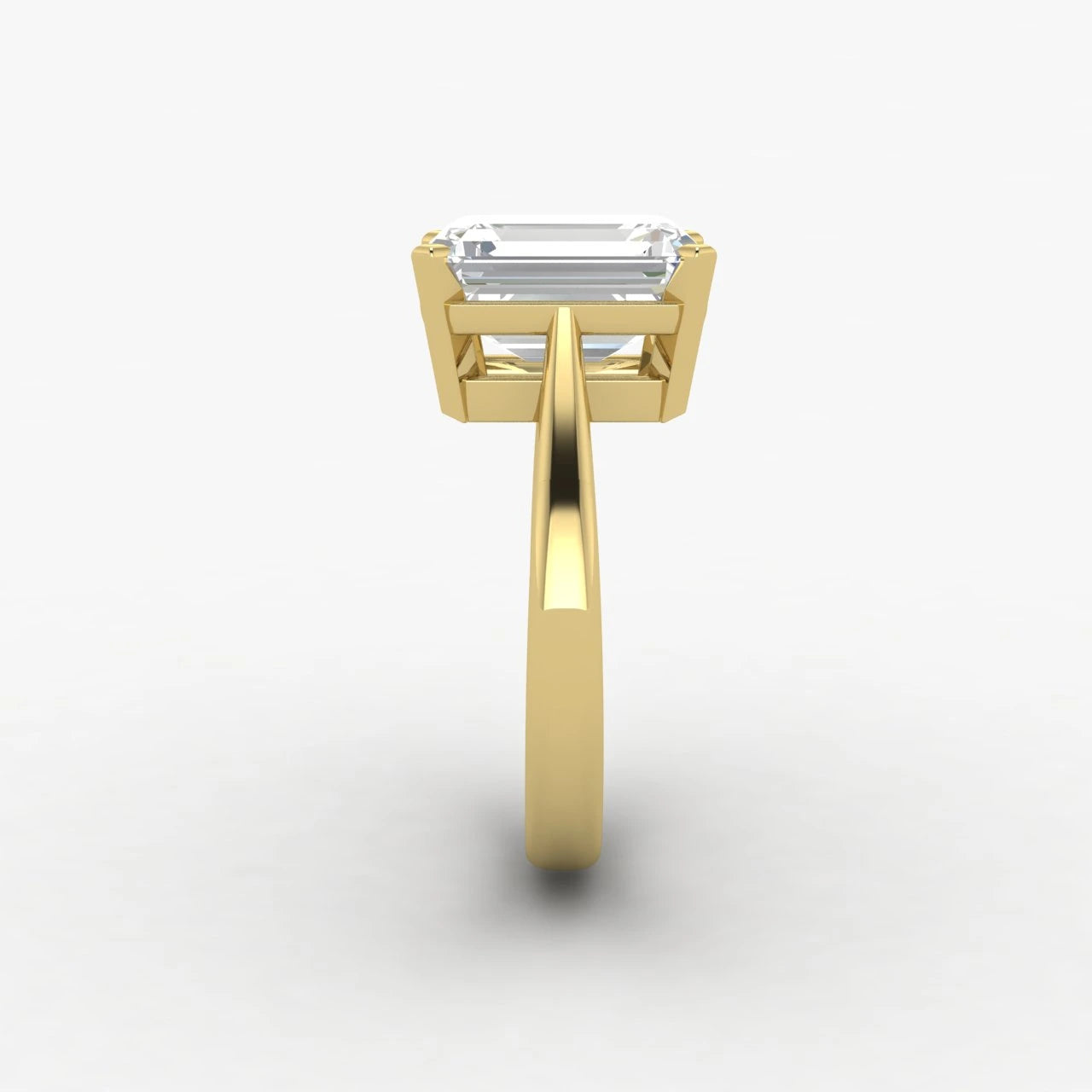 L’Émeraude 3 Carat IGI Certified Emerald Cut Lab Diamond 18K Yellow Gold Promise Ring