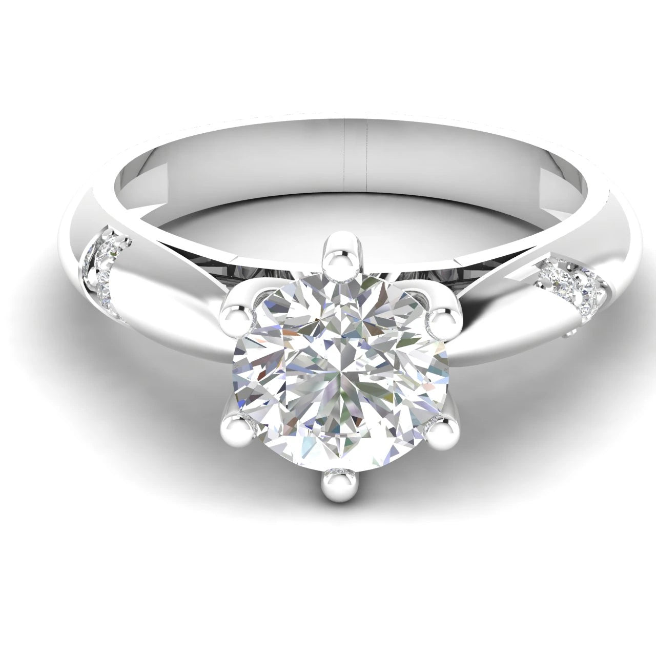 2 Carat IGI Certified D Color Lab Diamond 14K White Gold Engagement Ring