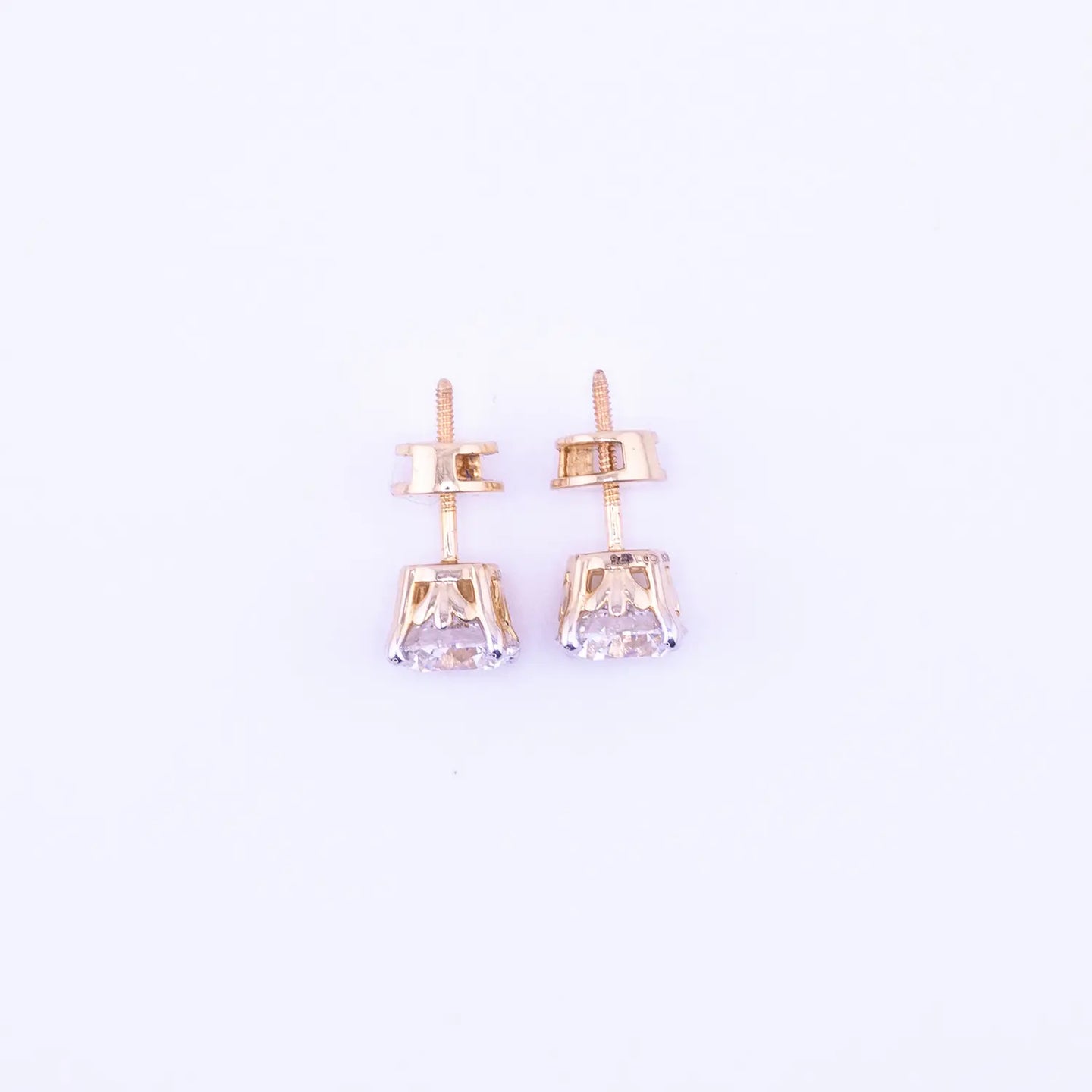 3.5 Carat IGI Certified Brilliant Round Diamond Earring Yellow Gold Studs