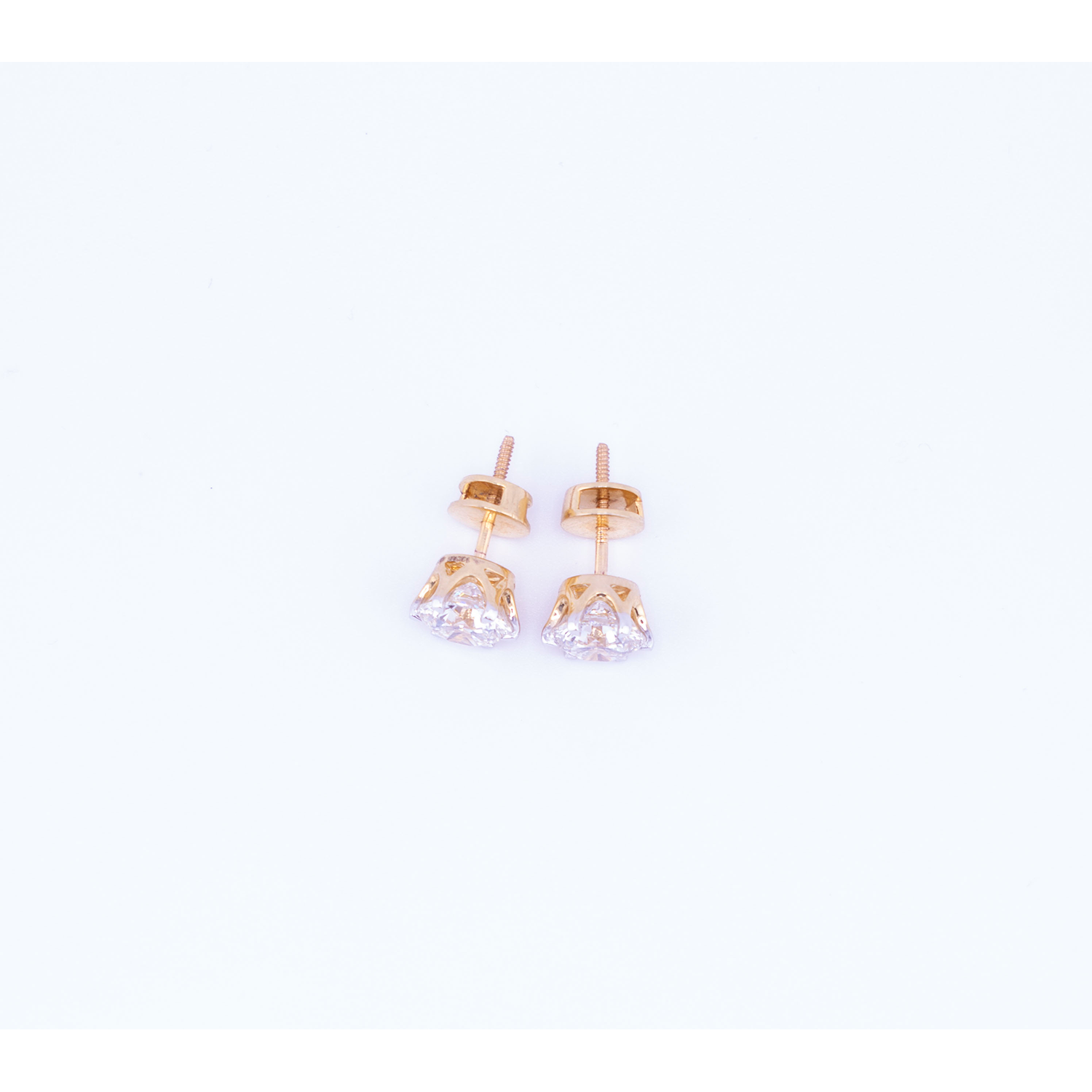 3.5 Carat IGI Certified Brilliant Round Diamond Earring Yellow Gold Studs