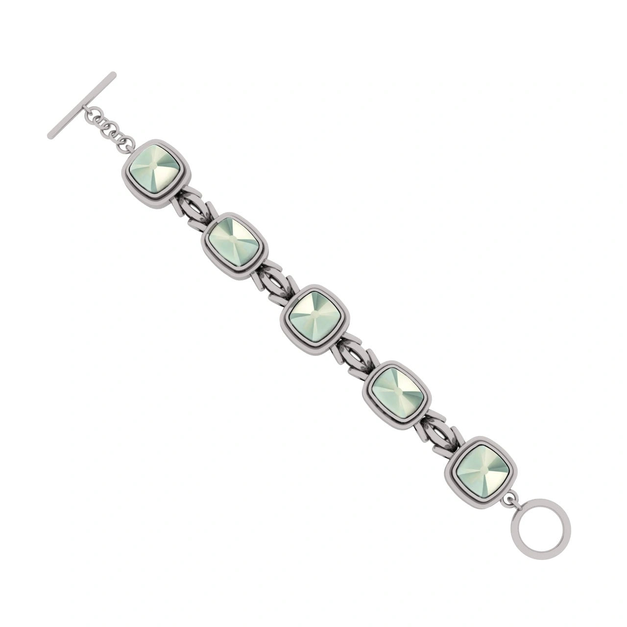 Green Quartz Sterling Silver Bracelet