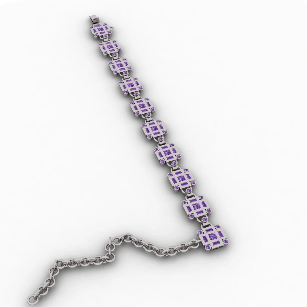 Violet Saphire Sterling Silver Bracelet