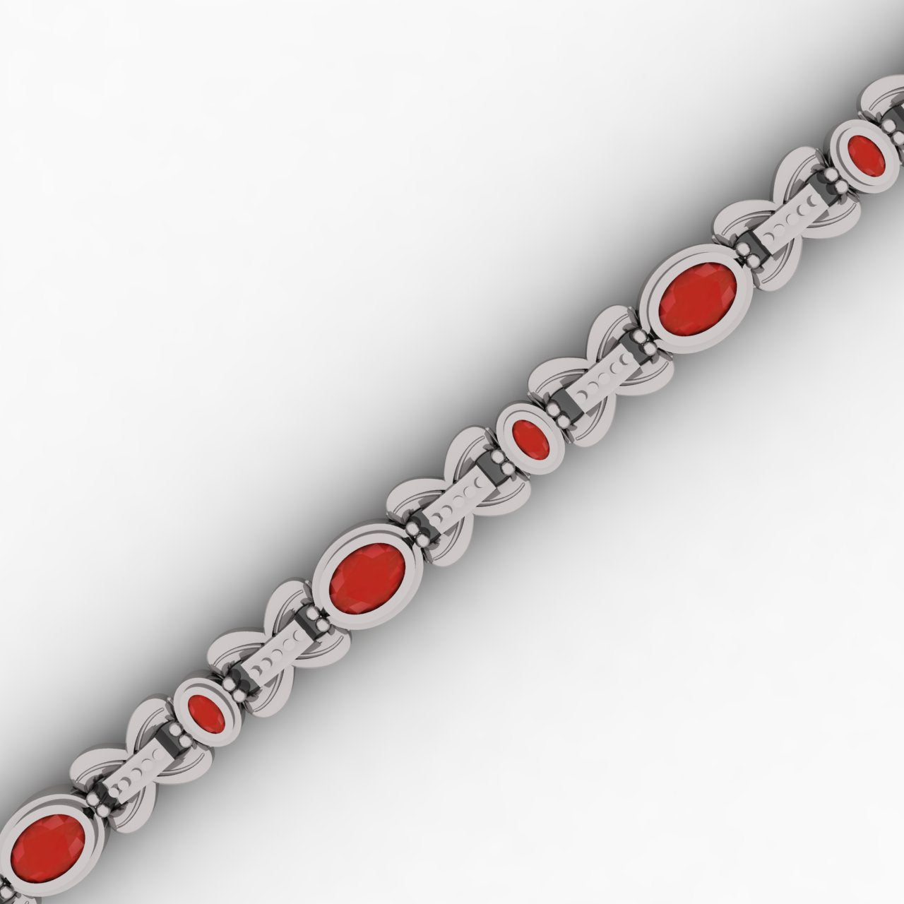 Ruby Swirl Sterling Silver Bracelet