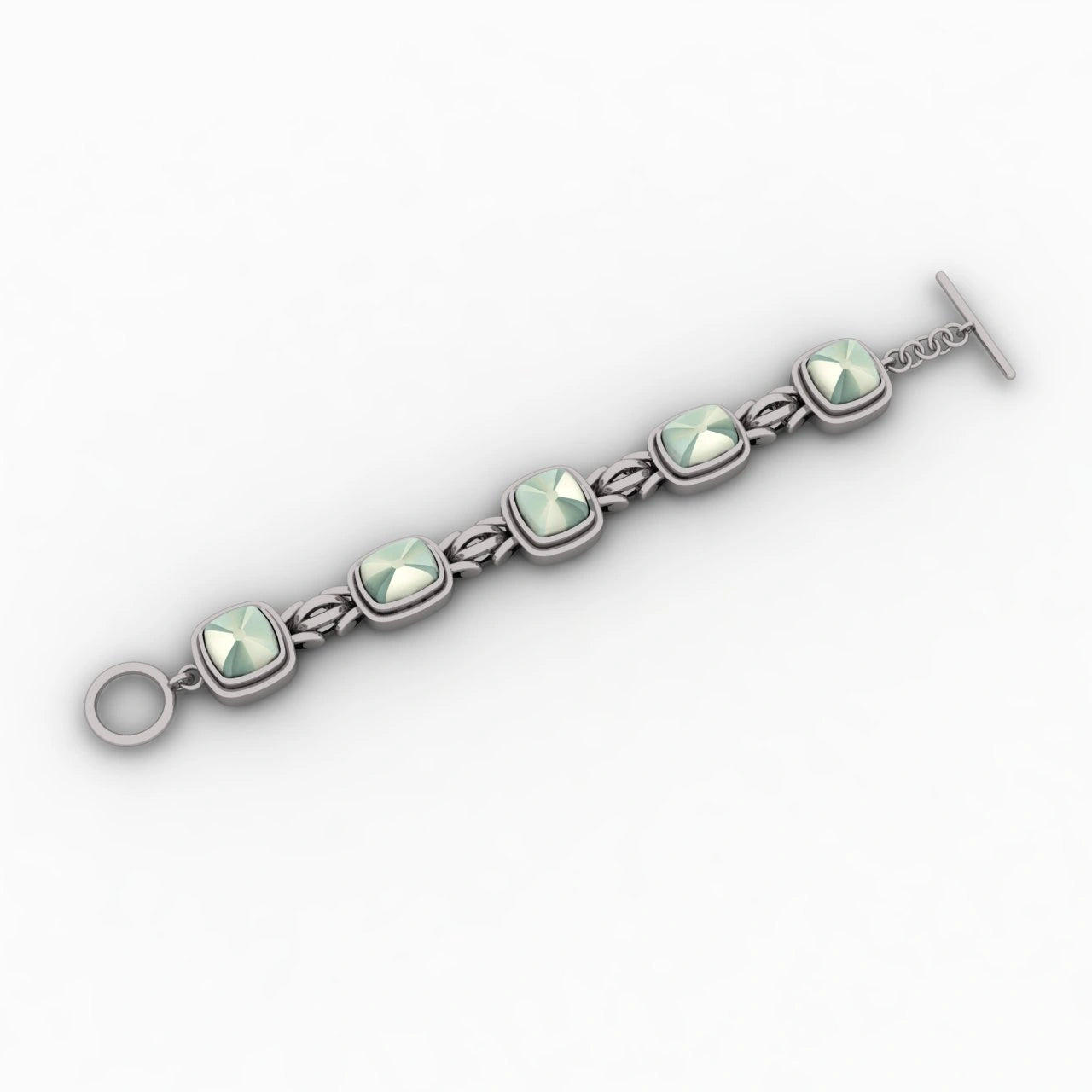 Green Quartz Sterling Silver Bracelet