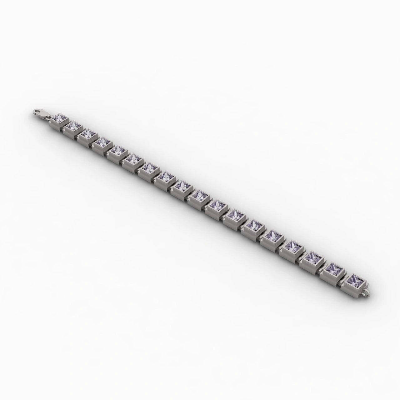 Purple Topaz Sterling Silver Tennis Bracelet