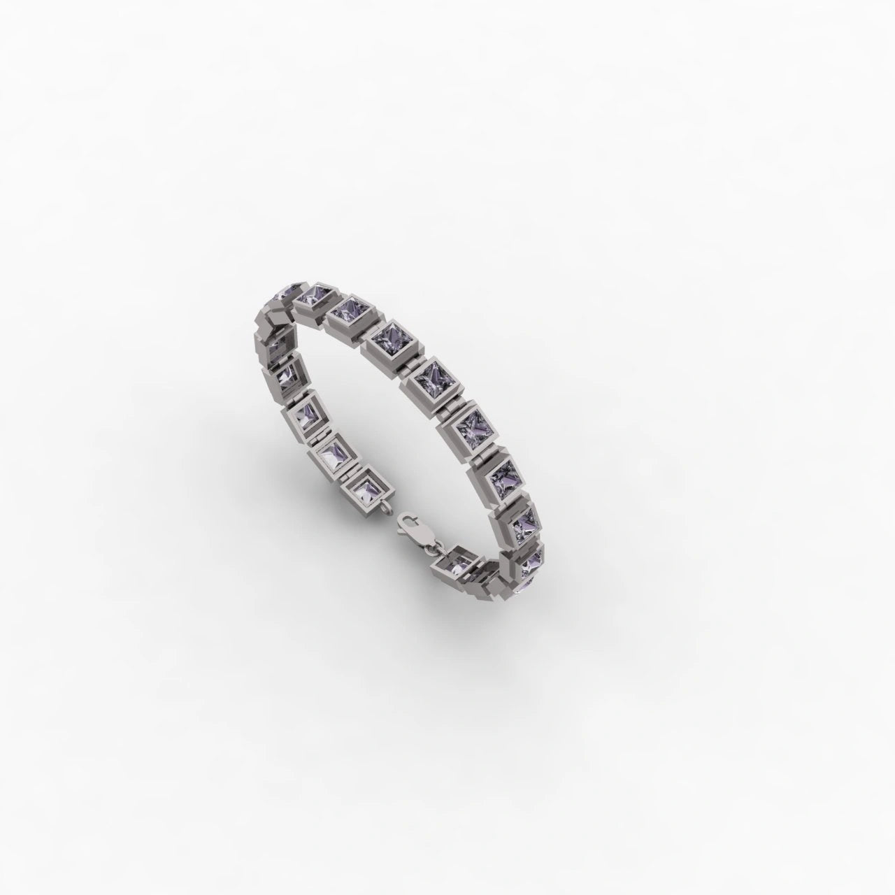 Purple Topaz Sterling Silver Tennis Bracelet