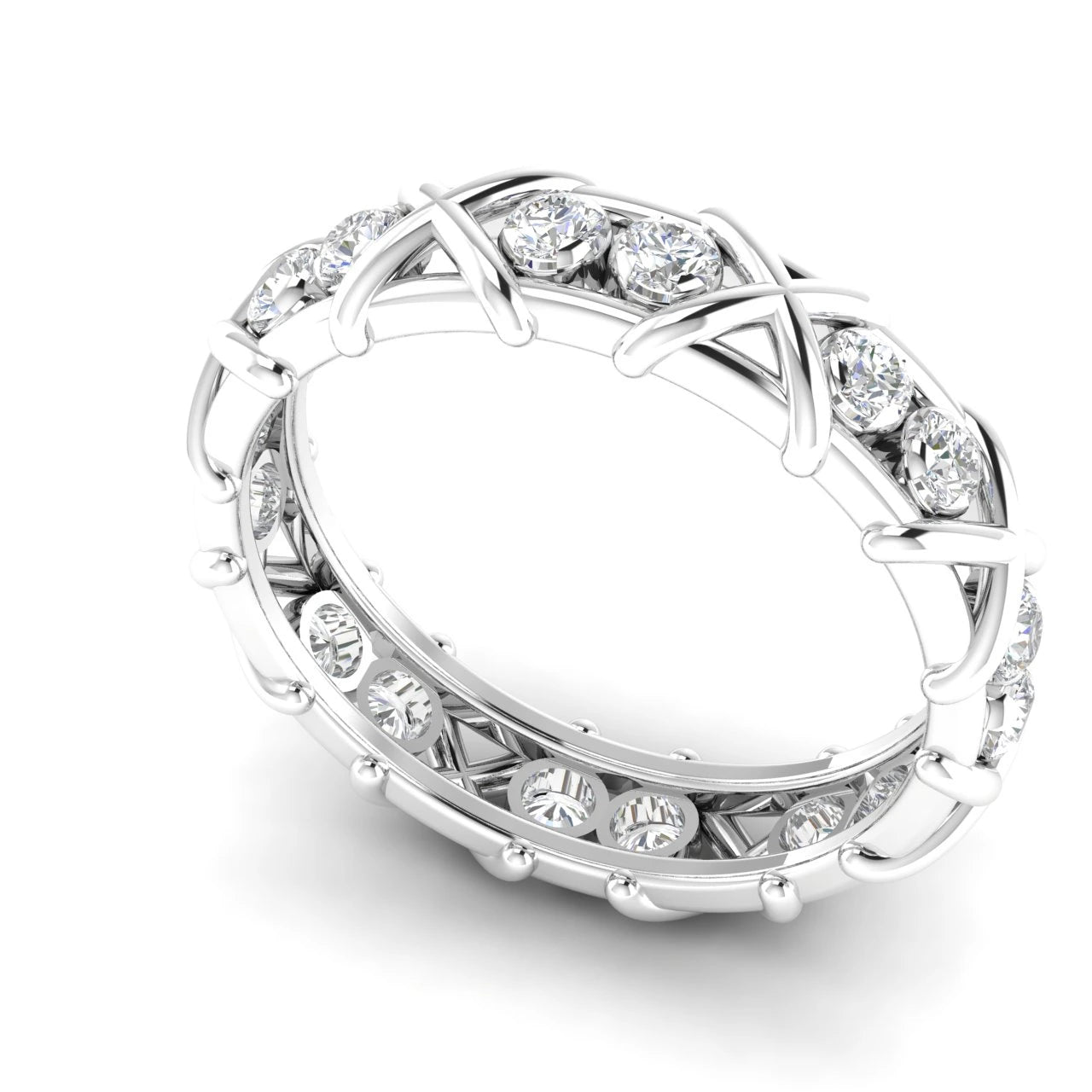 1 Carat Lab Diamond 14K White Gold Eternity Band