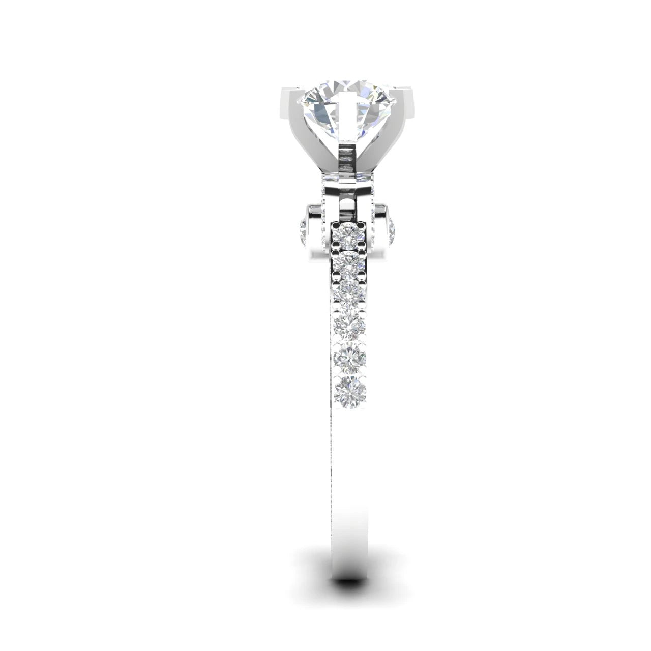 3 Carat IGI Certified Lab Diamond 14K White Gold Bow Engagement Ring