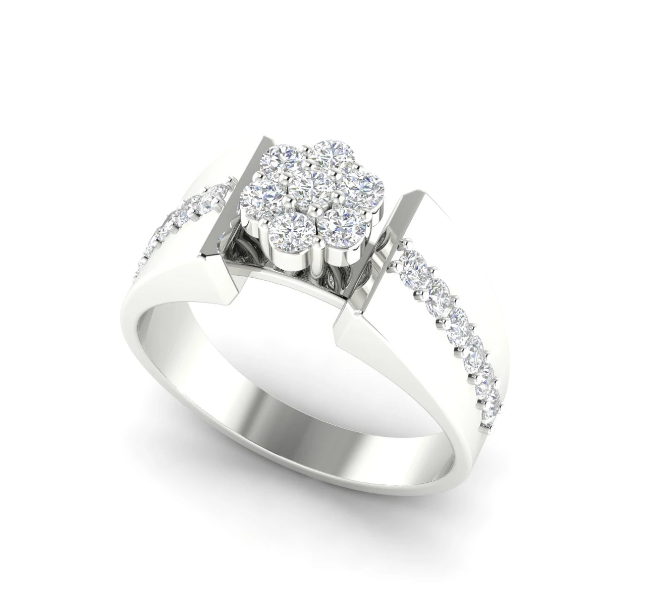 0.5 Carat Lab Diamond 14K White Gold Engagement Ring