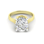 2 Carat IGI Certified Oval Lab Diamond Promise Ring 18K Yellow Gold