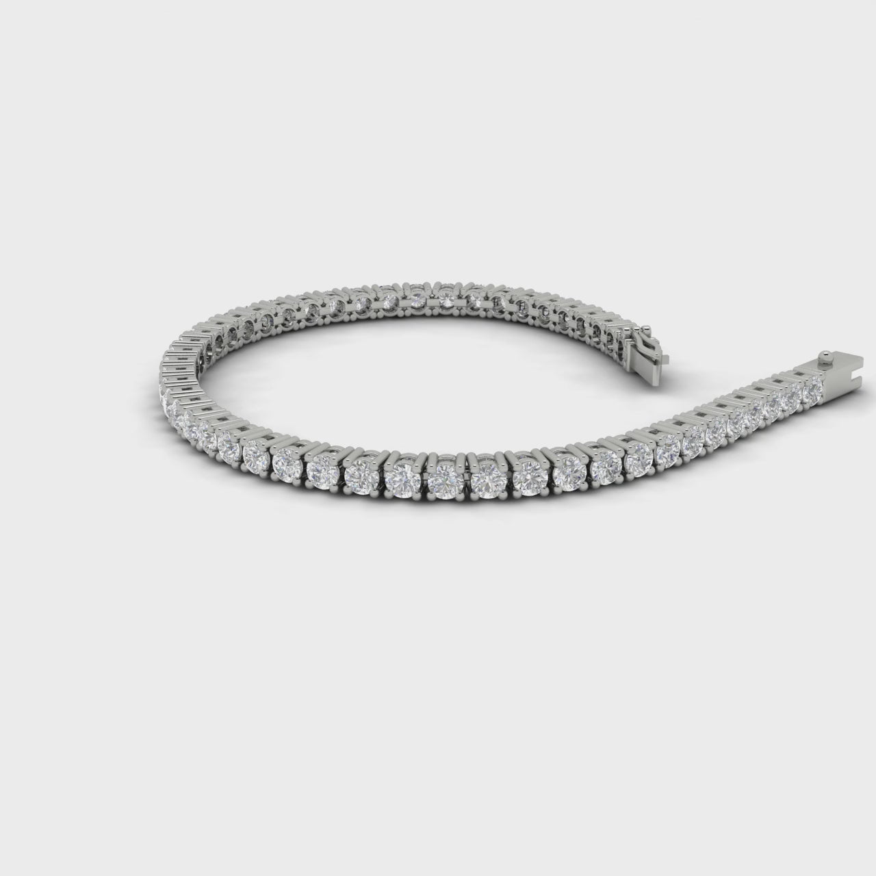 4 Carats Lab Diamond 14K White Gold Tennis Bracelet