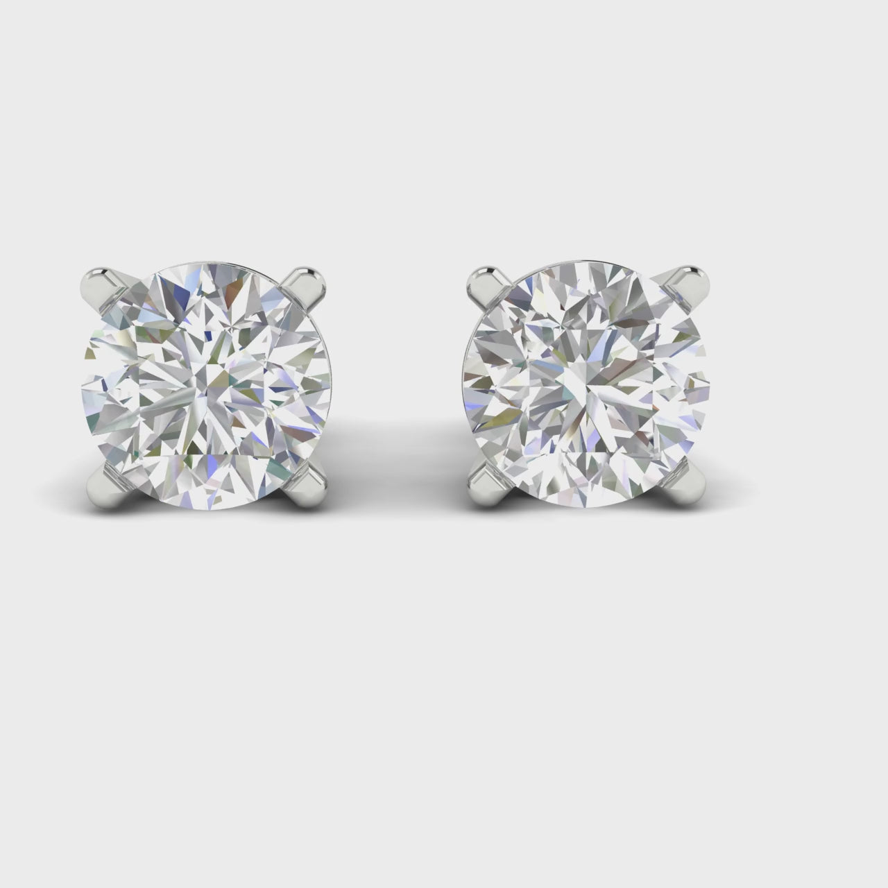 2 Carat IGI Certified D Color Brilliant Round Diamond Earring Studs