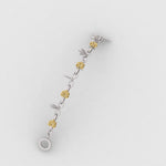 Golden Topaz & Charms Sterling Silver Bracelet with Toggle Lock