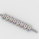 Saphire Petals Sterling Silver Bracelet