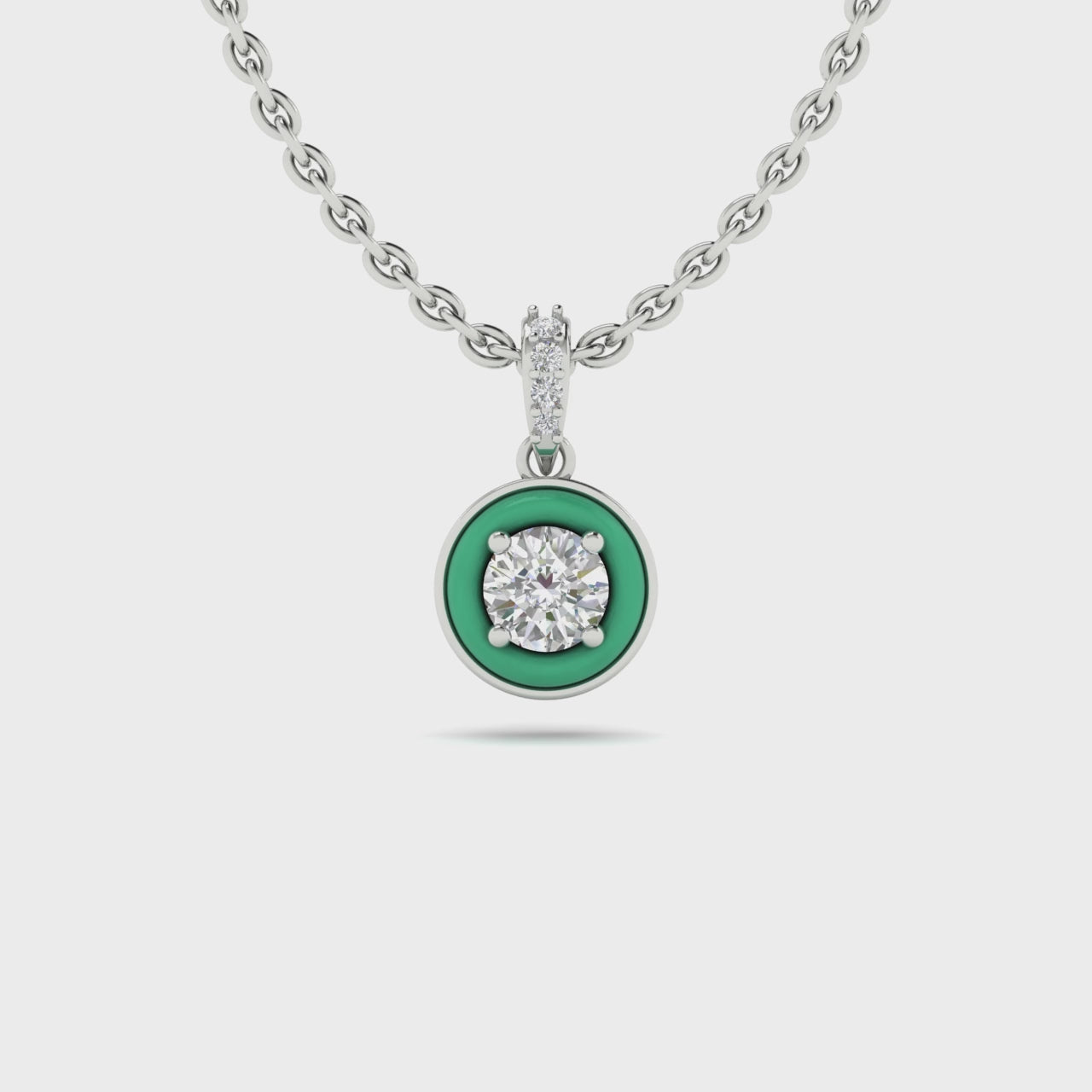 Diamond Pendant with Green Ceramic Halo Video