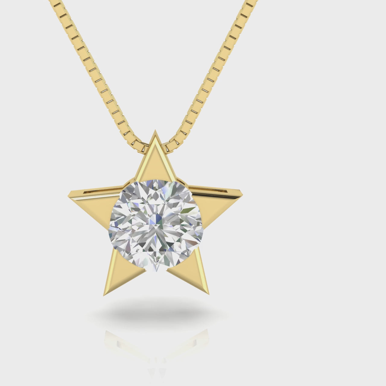 2.5 Carat IGI Certified Solitaire Lab Diamond Star Necklace 14K Yellow Gold