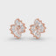 1.5 Carat Diamond Floral Motif 14K Gold Earrings
