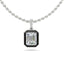 2 Carat Black Ceramic Emerald Cut Certified Lab Diamond 14k Pendant with 18K Chain