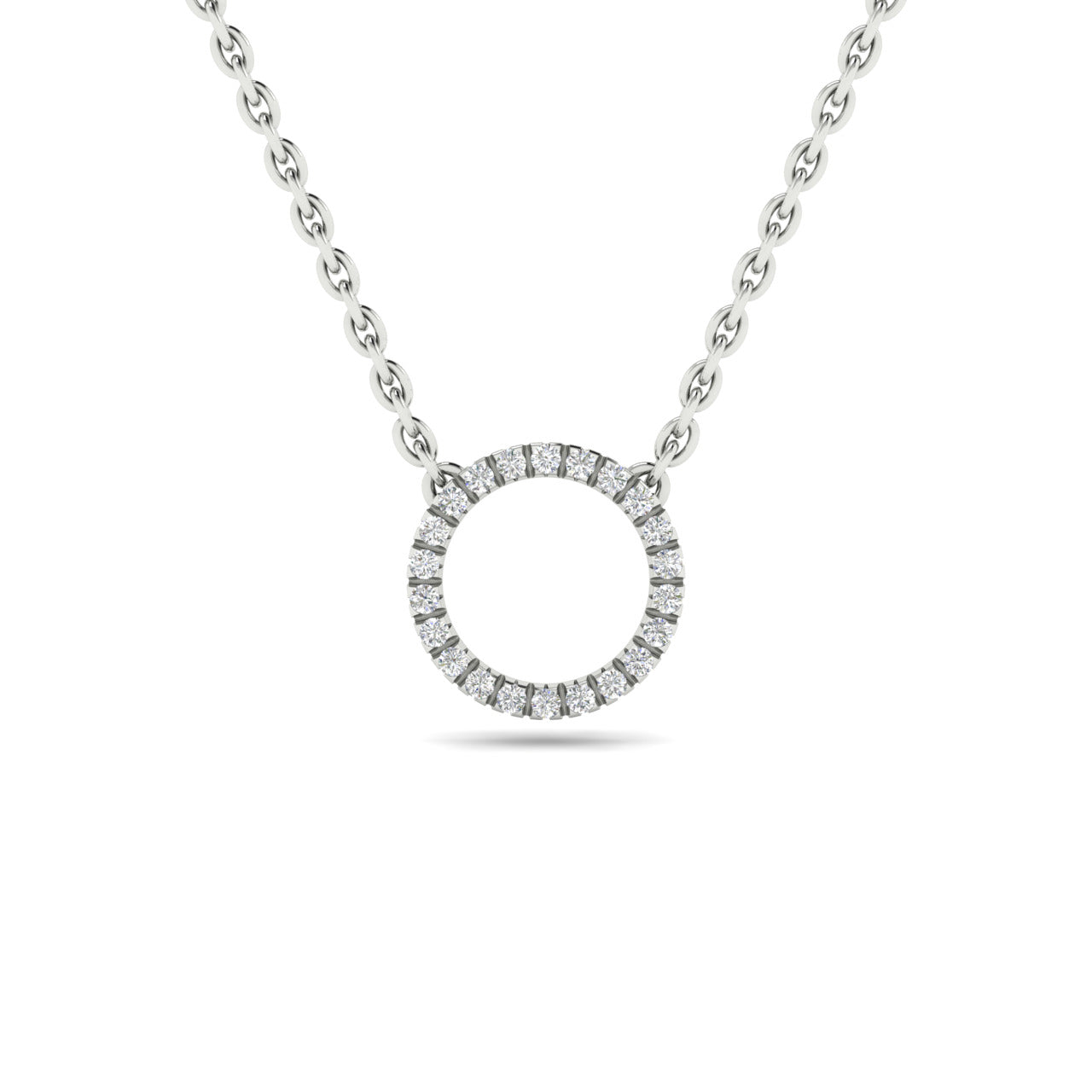 0.5 Carat Lab Diamond 14K White Gold Eternity Circle Necklace