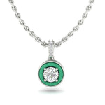 Diamond Pendant with Green Ceramic Halo Front Image