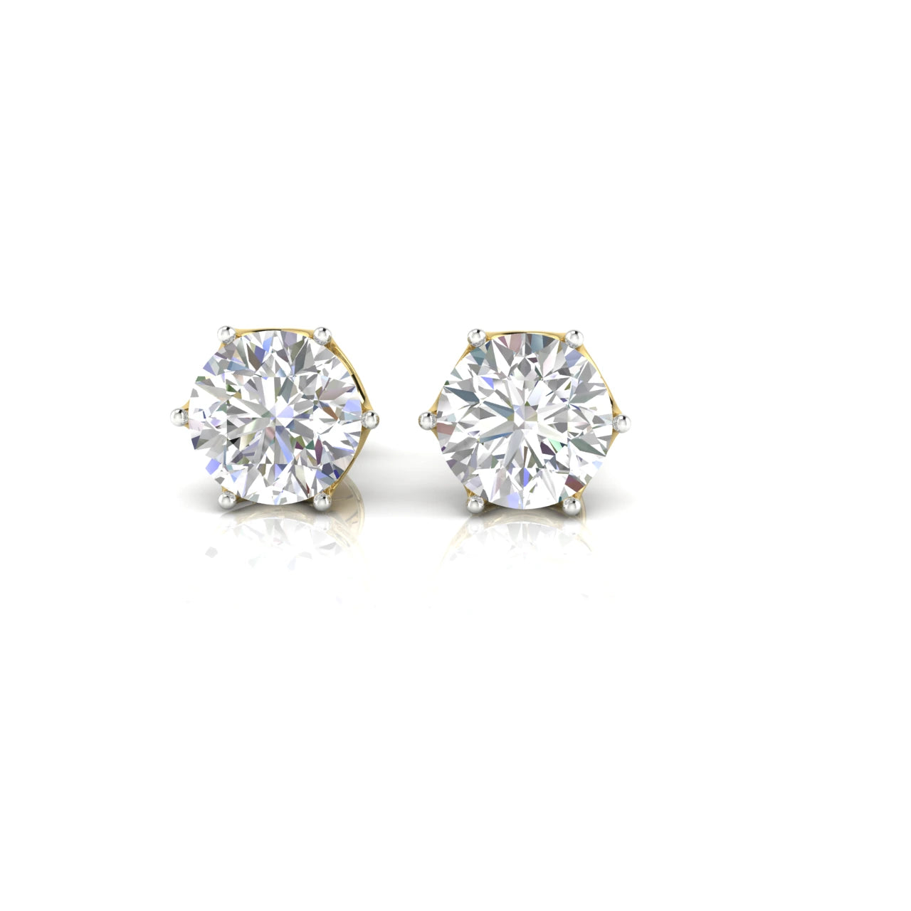4.5 Carat  IGI Certified Brilliant Round Diamond Earring Yellow Gold Studs