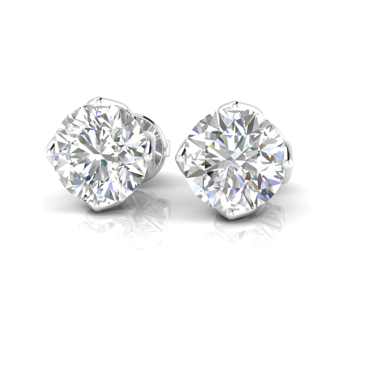 2 Carat IGI Certified Lab Diamond G Golor 14K White Gold Studs *