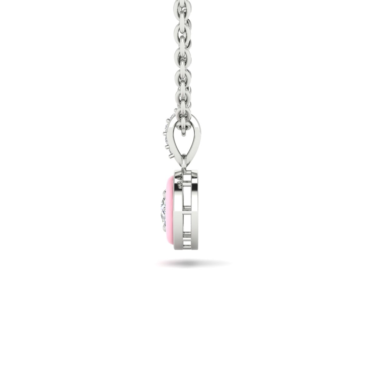 Diamond Pendant with Ceramic Halo Side Image