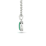 Diamond Pendant with Green Ceramic Halo Side Image