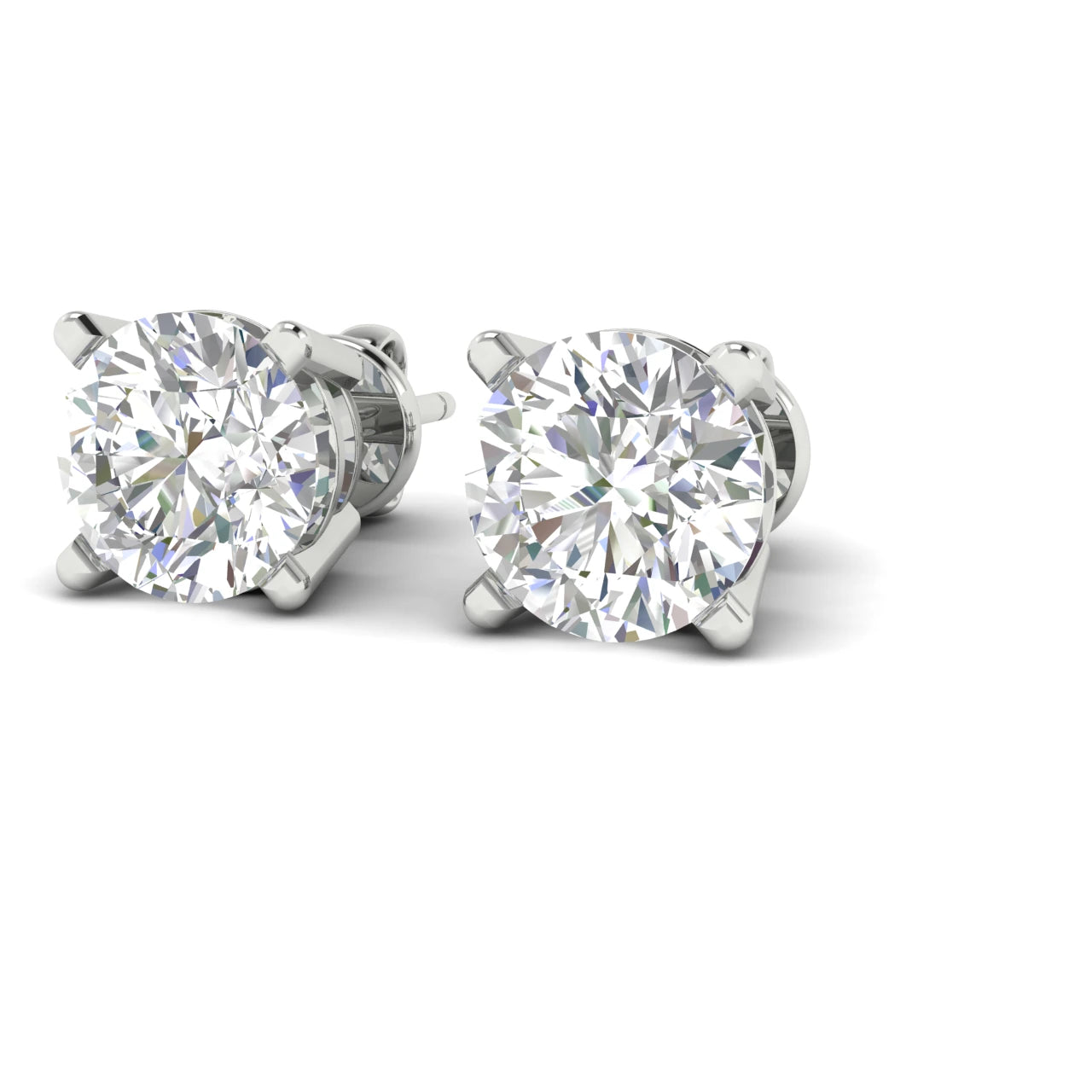 2 Carat IGI Certified D Color Brilliant Round  lab grown Diamond Earring Studs