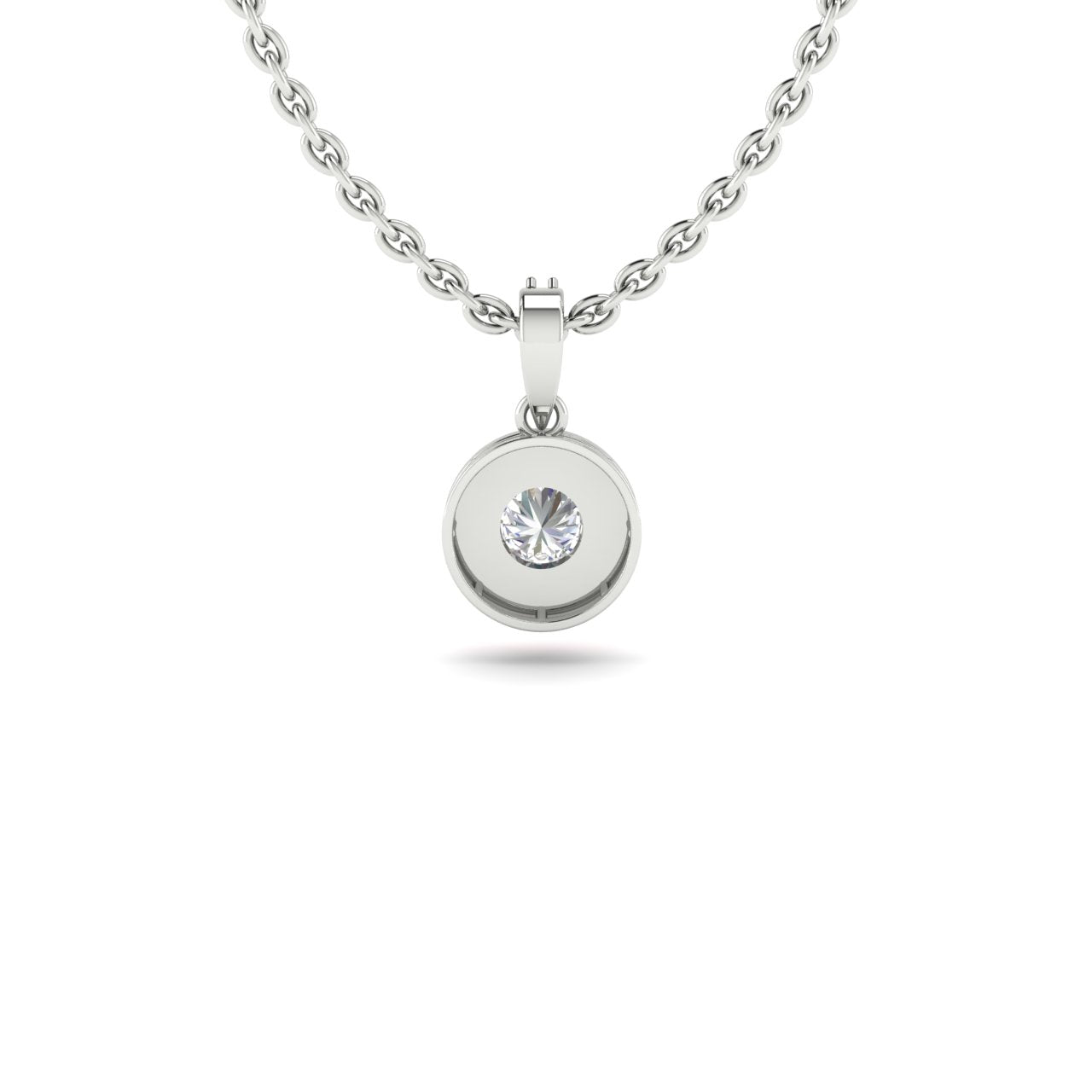 Diamond Pendant with Ceramic Halo back Image