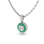 Diamond Pendant with Green Ceramic Halo Top Image