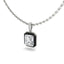 2 Carat Black Ceramic Emerald Cut Certified Lab Diamond 14k Pendant with 18K Chain