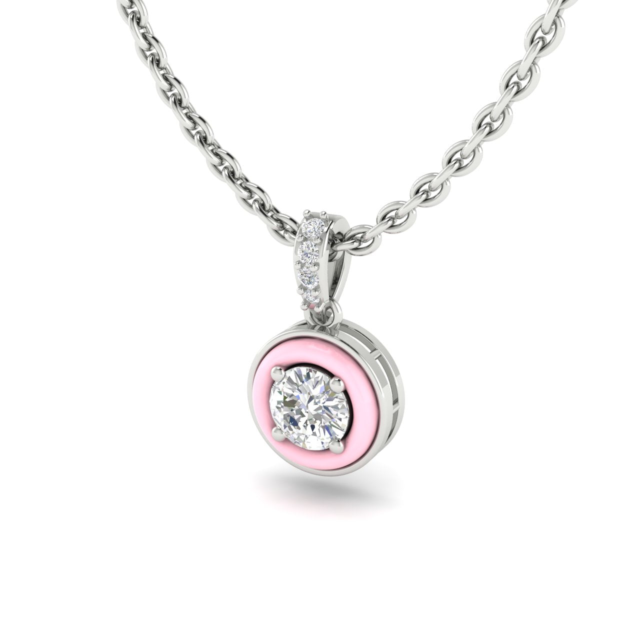 Diamond Pendant with Ceramic Halo Top Image