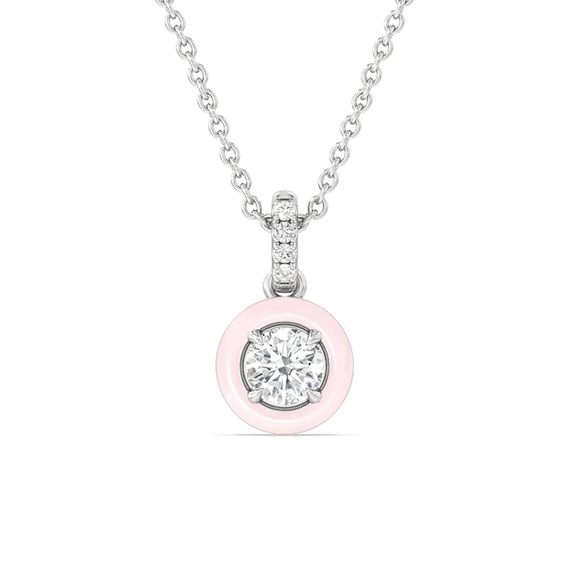 Diamond Pendant with Ceramic Halo Front Image