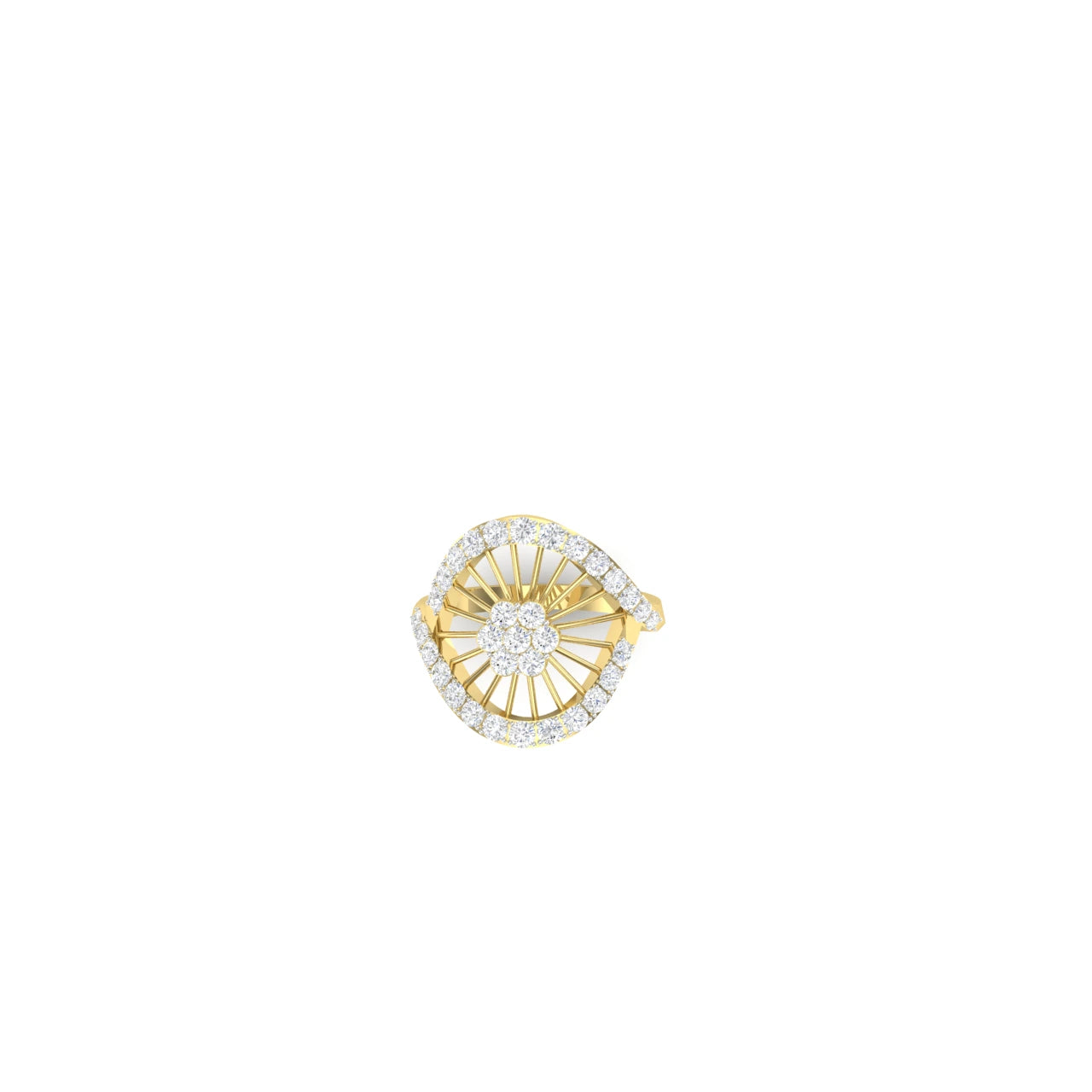 0.5 Carat Radiant Petal Arc Lab Grown Diamond Ring 14K Gold