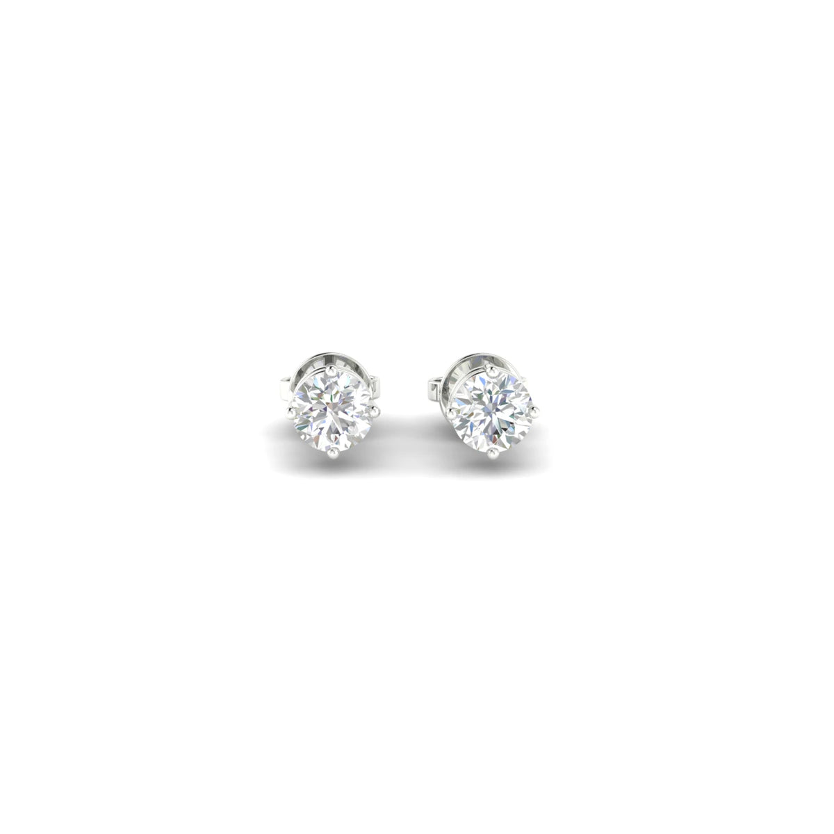 2 Carat Lab Diamond Stud Earrings in 14k White Gold