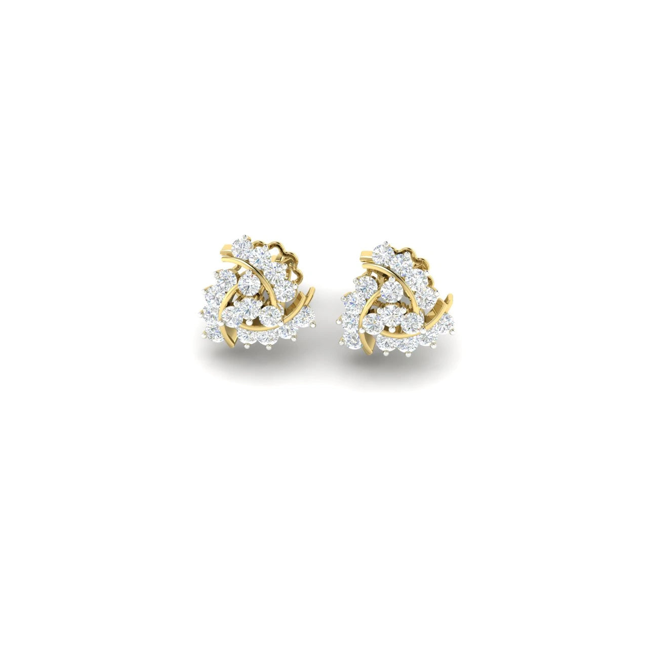 1.5 Carat Diamond Eternal Swirl 18K Gold Earring Studs