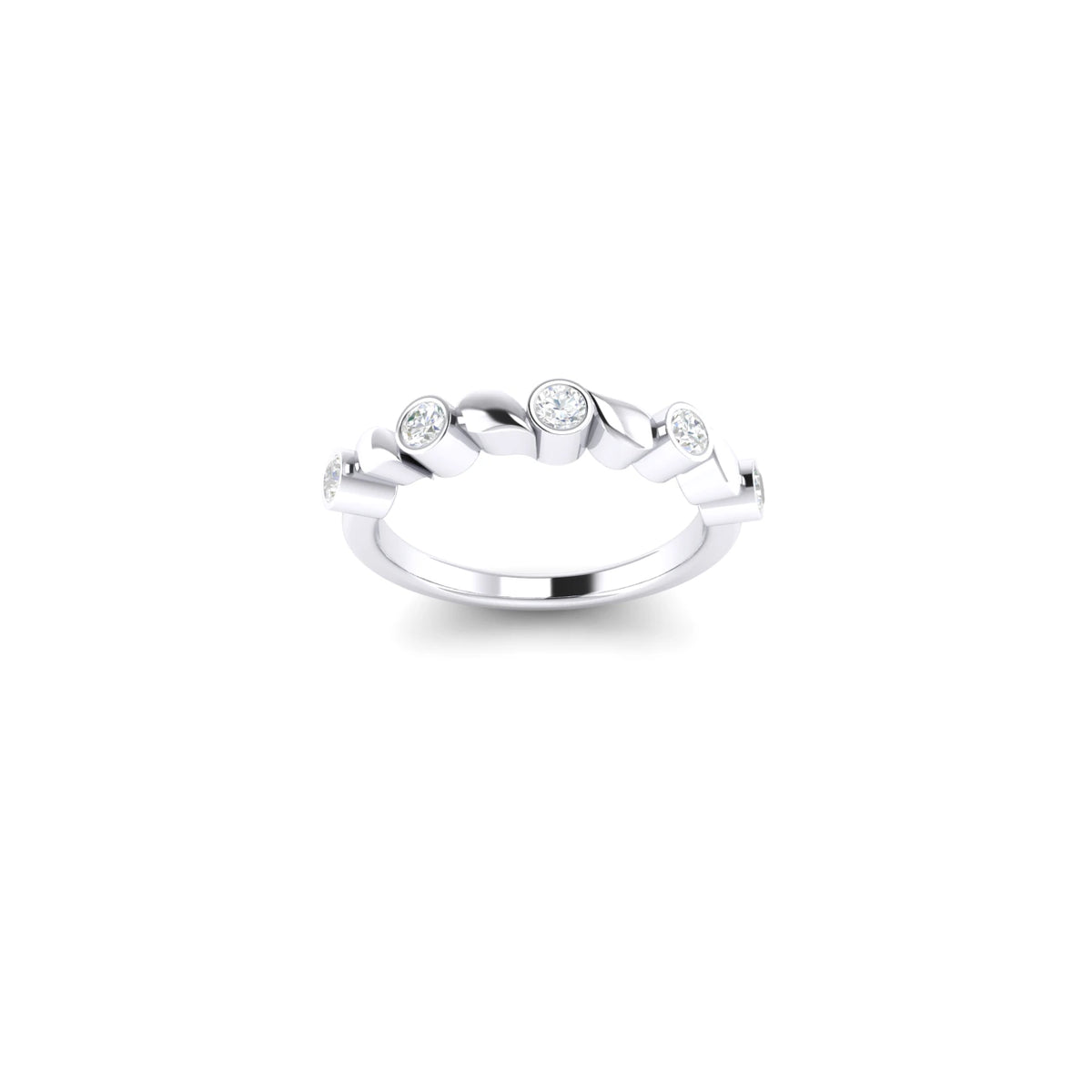 0.40 Ct. Lab- Grown Diamonds Bezal set White Gold 14K Ring
