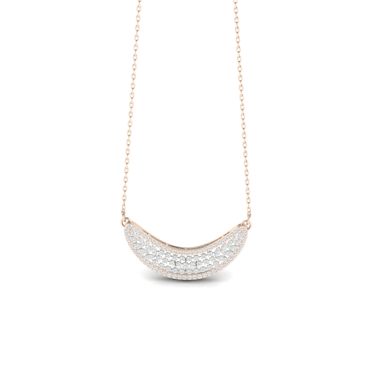 1 Carat Crescent Glow Lab Grown Diamond Pendant Necklace 14K Gold