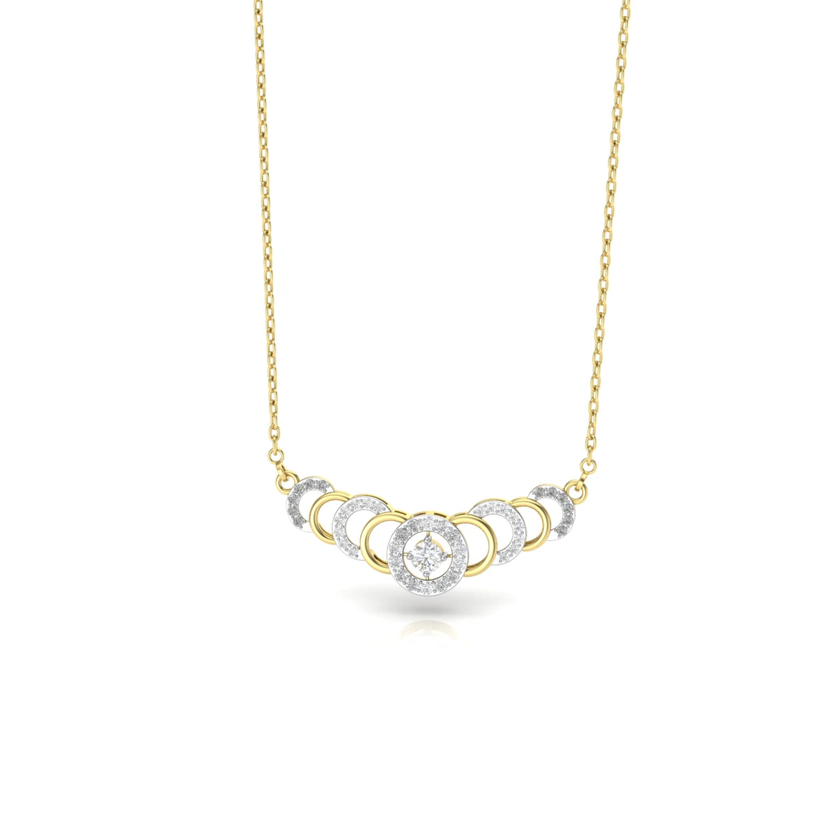 0.50 -1/2 Ct. Celestial Circle-Link Lab Grown Diamond Pendant Necklace 14K Yellow Gold