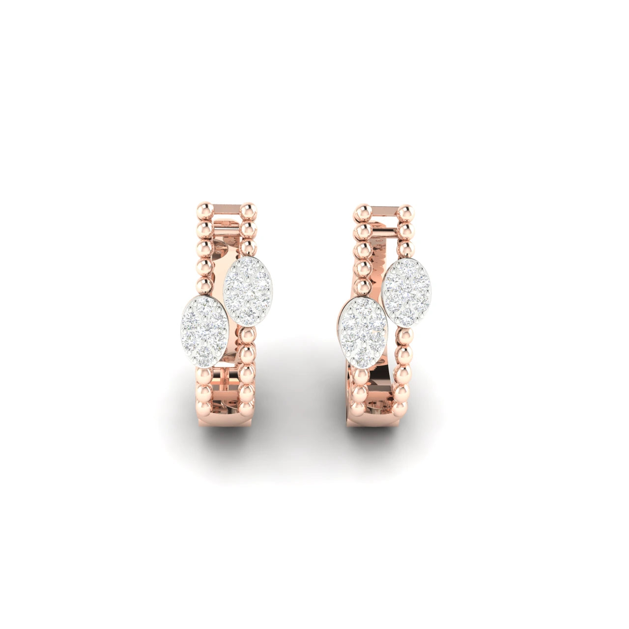 0.5 Carat Natural Diamond Bloom Cluster 14K Gold Huggies