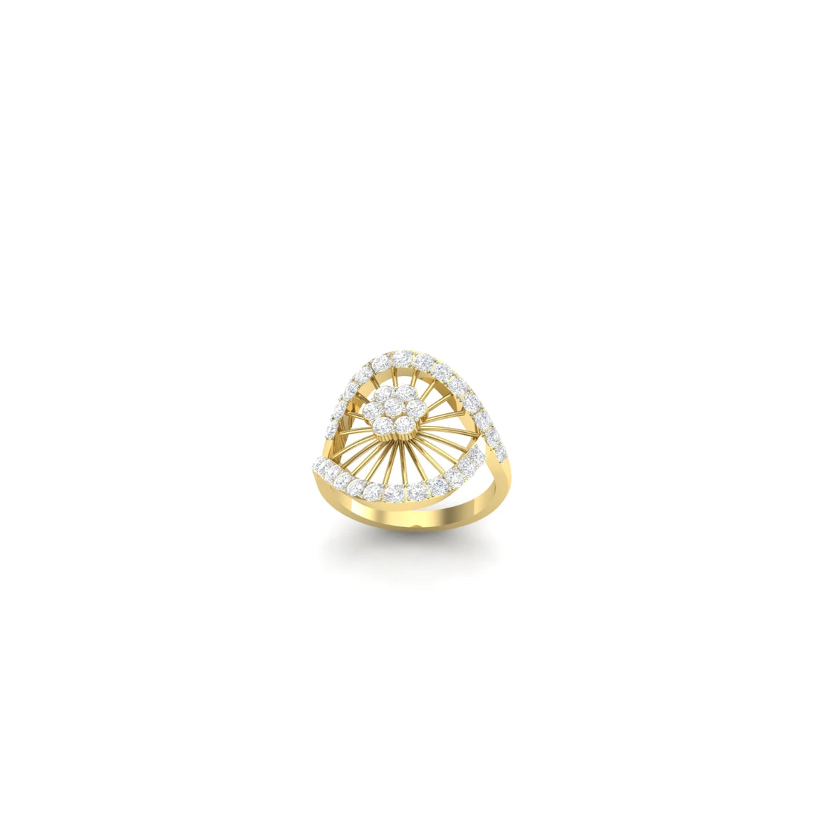 0.5 Carat Radiant Petal Arc Lab Grown Diamond Ring 14K Gold
