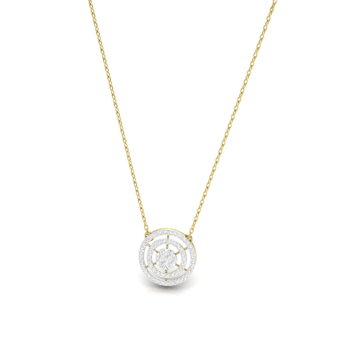 1 Carat Eternal Circle lab grown Necklace 14K YellowGold