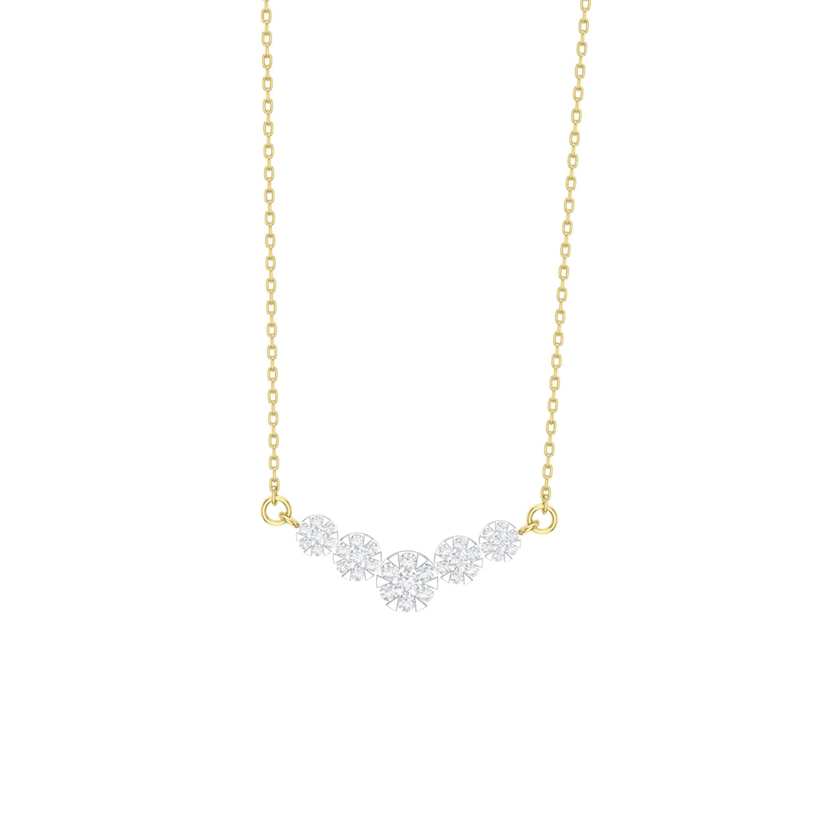 1 Carat Radiant Harmony Lab Grown Diamond Pendant Necklace 14K Yellow Gold
