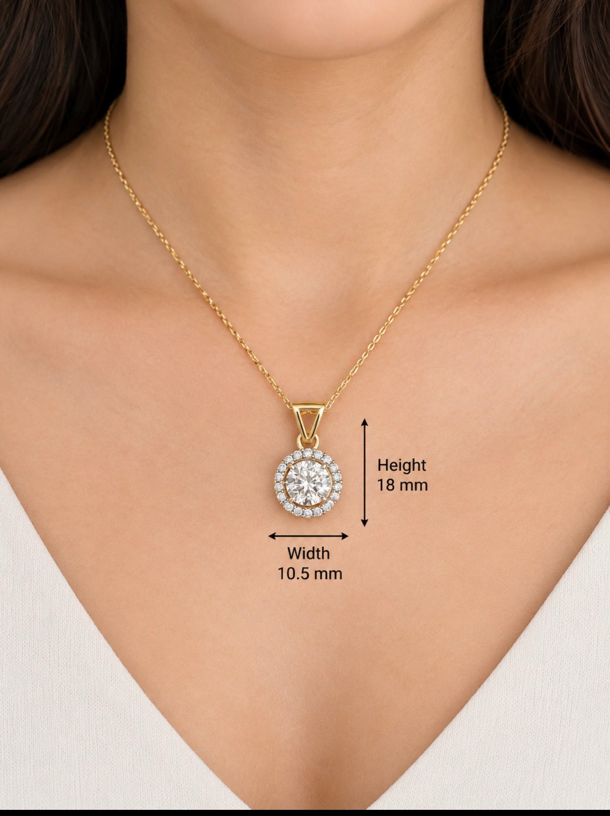 1.5 Carat IGI Certified Brilliant Round Diamond Halo Pendant With Chain