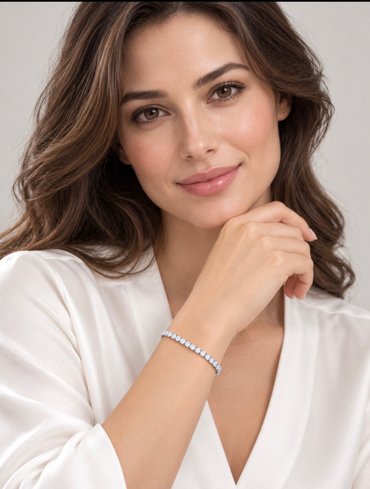 3 Carats Lab Diamond 14K White Gold Tennis Bracelet F-G COLOR   VS1-VS2